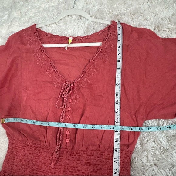 Free People Women's Far From Heaven Romper in Coral Red - Picture 14 of 16